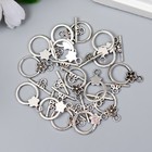 Декор металл для творчества замочек "Цветок-пятилистник" серебро 1050M012 2х1,3 см 7006435