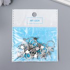 Декор металл для творчества замочек "Цветок-пятилистник" серебро 1050M012 2х1,3 см 7006435