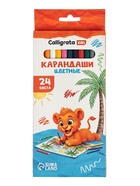 Карандаши 24 цвета Calligrata заточенные, шестигранные, пластиковые, картонная упаковка, европодвес - фото 809701807