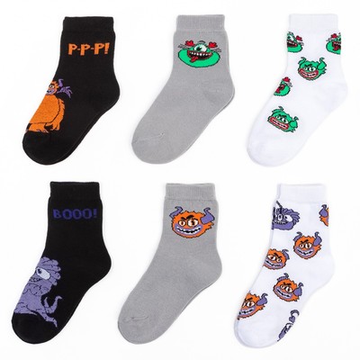 Носки детские «Монстры», адвент, 6 пар, 14-16 см