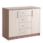 Комод напольный для спальни «Аура», 4 ящика, 2 дверцы, 820×1000×440 мм, цвет ясень шимо тёмный/светлый - Фото 1
