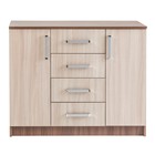 Комод напольный для спальни «Аура», 4 ящика, 2 дверцы, 820×1000×440 мм, цвет ясень шимо тёмный/светлый - Фото 6