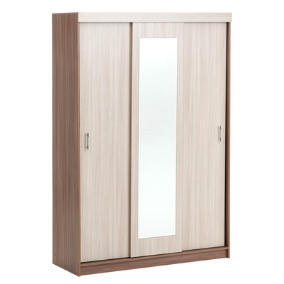 Шкаф – купе «Клик Мебель. Бася БШ – 1», 1400×570×2100 мм, цвет ясень шимо тёмный/светлый