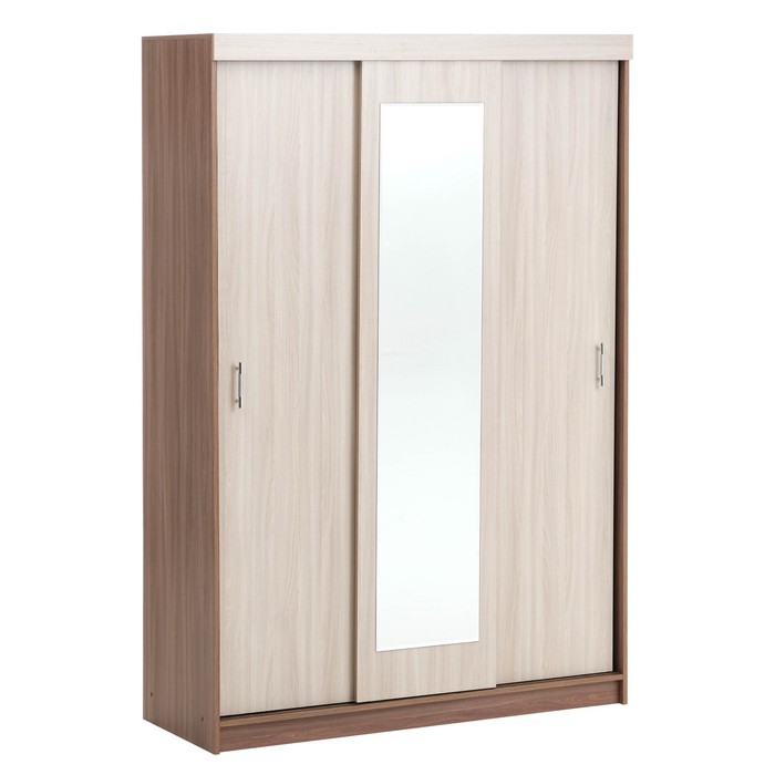 Шкаф – купе «Клик Мебель. Бася БШ – 1», 1400×570×2100 мм, цвет ясень шимо тёмный/светлый - Фото 1