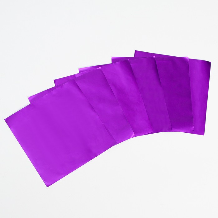 Фольга для конфет 10*10см 100шт., фиолетовый - Фото 1