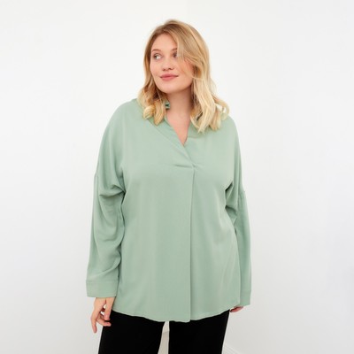 Блузка женская MIST plus-size, размер 52, зелёная