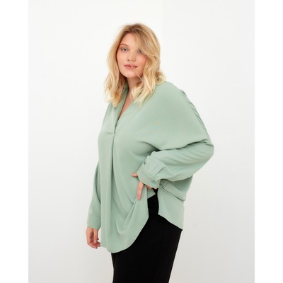 Блузка женская MIST plus-size, размер 54, зелёная
