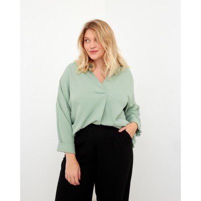 Блузка женская MIST plus-size, размер 54, зелёная