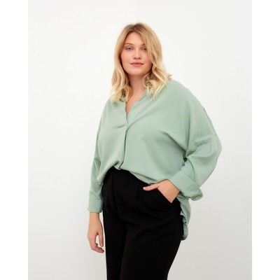 Блузка женская MIST plus-size, размер 54, зелёная