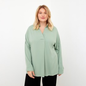 Рубашка женская MIST plus-size,  р.58, зеленый 7349003