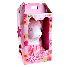 

POMPOSHKI Мягкая игрушка единорожка в платье, 21 см