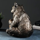 Копилка "Медведь с бочонком" бронза, 27х24х28см - Фото 3