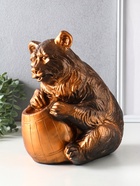 Копилка для денег «Медведь с бочонком», гипс под бронзу, 29×20×25 см 7597924