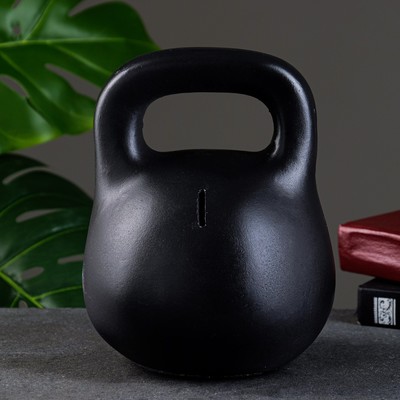 Копилка для денег «Гиря», гипс, черная с золотом, 17×20 см