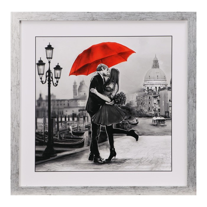 Картина "Влюблённые под зонтом" 50х50 см - Фото 1