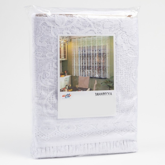 Тюль на кухню со шторной лентой, 170х250 см, цвет белый, 100% полиэстер - фото 1901505453