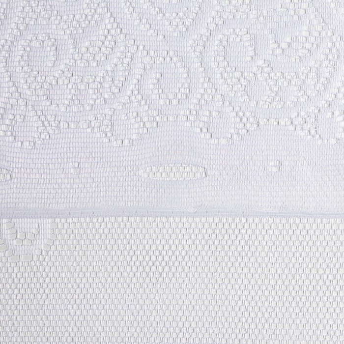 Тюль на кухню без шторной ленты, 200х165 см, цвет белый, 100% полиэстер - фото 1901505480