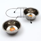 Набор из 2 рельефных мисок на подставке, 2×450 мл - Фото 2