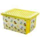 Ящик для игрушек 17 л X-BOX Africa с крышкой, цвет лимонный - Фото 1