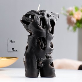 Свеча фигурная "Ажурный мужской торс", 17х7 см, черная