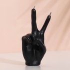 Свеча фигурная "Рука-peace", 10х4 см, черная - Фото 2