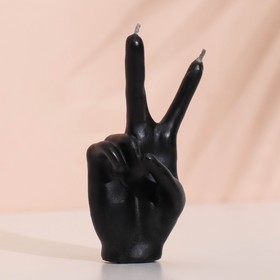 Свеча фигурная 'Рука-peace', 10х4 см, черная