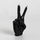 Свеча фигурная «Рука-peace», 10×4 см, чёрная 7503289 - фото 16325052