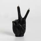 Свеча фигурная "Рука-peace", 10х4 см, черная - Фото 4