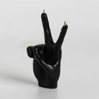 Свеча фигурная «Рука-peace», 10×4 см, чёрная 7503289 - фото 16325054