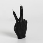 Свеча фигурная «Рука-peace», 10×4 см, чёрная 7503289 - фото 16325055