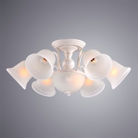 

Люстра CAMPANULA, 8x60Вт E27, цвет белый, золото