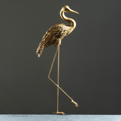 Фигура "Аист" черное золото, 90х27х13см
