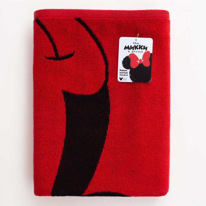 Полотенце махровое Minnie "Минни Маус", красный, 70х130 см, 100% хлопок, 420гр/м2 - фото 1891187488