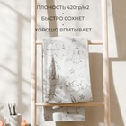 Полотенце махровое Этель «Зайки на облаках», 70×130 см, 100% хлопок, 420 г/м², чёрно-белое - Фото 3