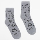 Носки мужские MINAKU «Тату», цвет серый, размер 40-41 (27 см) - фото 44357698