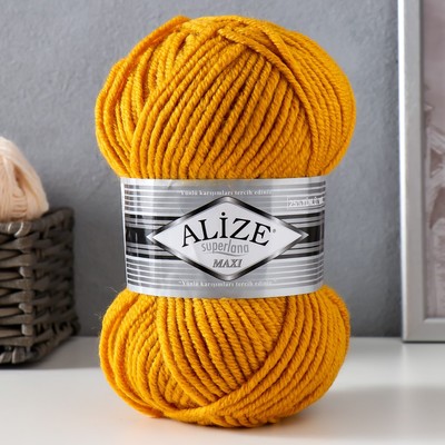 Пряжа для вязания спицами, крючком ALIZE, Superlana Maxi, 75% акрил, 25% шерсть, 100 м/100 г, (02)