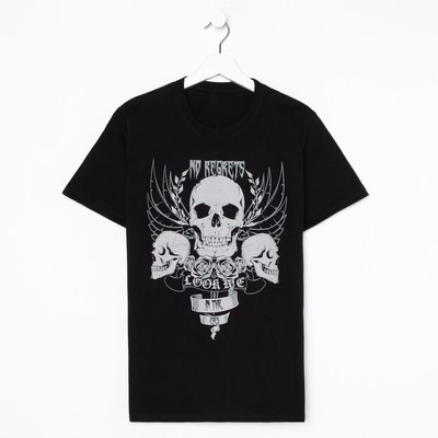 Футболка мужская KAFTAN Skull, размер 54, чёрная