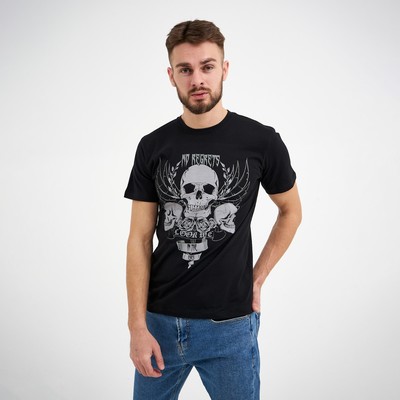 Футболка мужская KAFTAN Skull, размер 54, чёрная