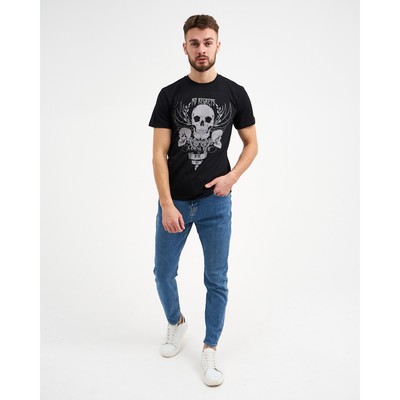 Футболка мужская KAFTAN Skull, размер 54, чёрная