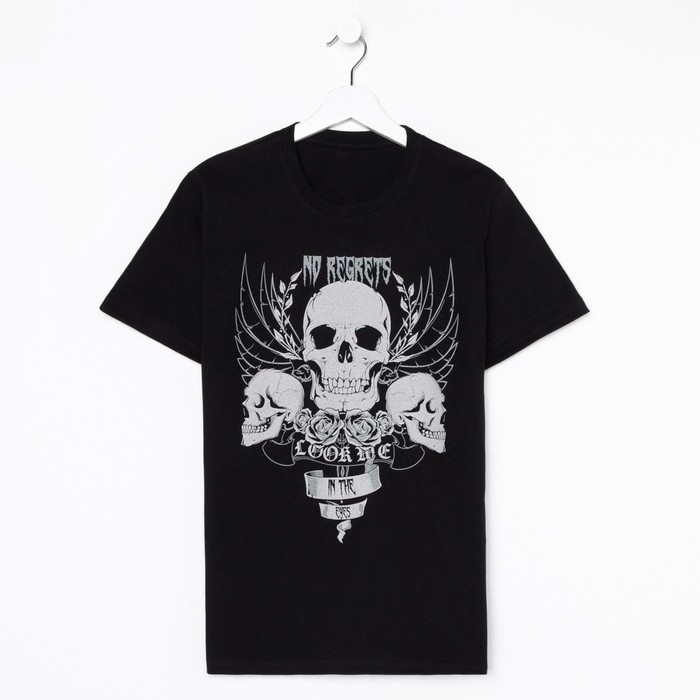 Футболка мужская KAFTAN Skull, размер 56, чёрная