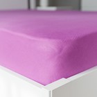 Трикотажная простыня на резинке 90х200х25см, цвет фиолетовый, кулирка, 120г/м , хлопок 100% - Фото 2