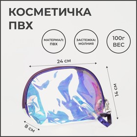 Косметичка на молнии, цвет синий