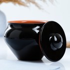 Горшочек для запекания с крышкой Вятская керамика, 900 мл, чёрный - Фото 2