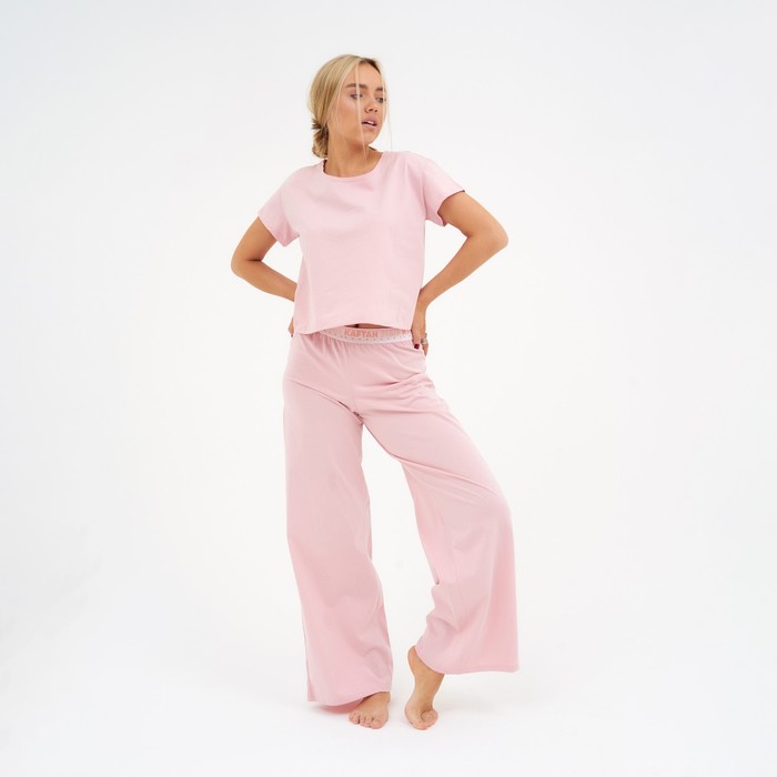 Пижама женская (футболка и брюки) KAFTAN "Basic" размер 48-50, цвет розовый - Фото 1