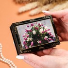 Шкатулка "Тюльпаны" , 8х10 см , лаковая миниатюра - фото 6518639