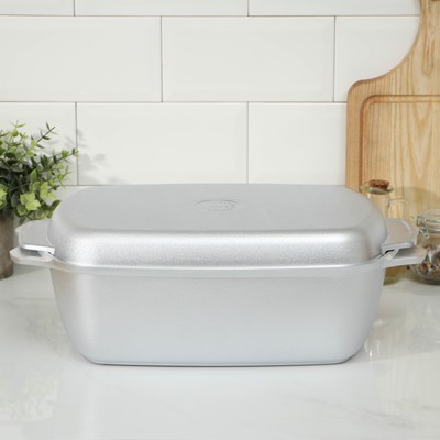 Гусятница KUKMARA, 5.5 л, h=12 см, литой алюмиинй, серебристая