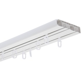 Карниз «Лайт Эконом» потолочный, трёхрядный, ширина 380 см, цвет белый