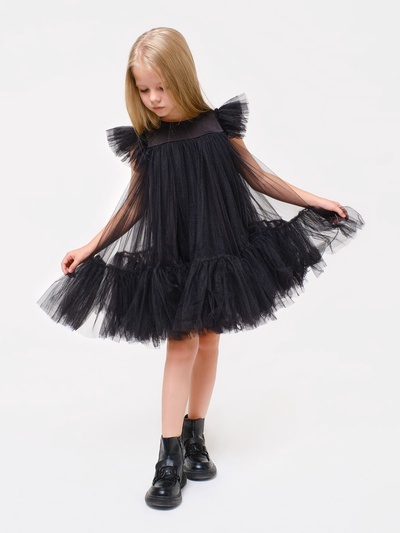 Платье нарядное для девочки KAFTAN с пышной юбкой, чёрное, рост 86-92 см