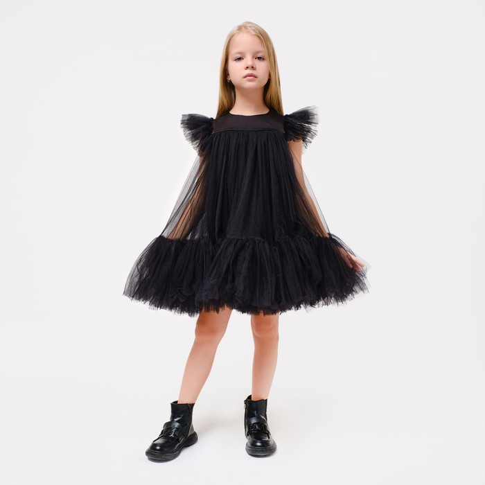 Платье детское нарядное с пышной юбкой KAFTAN, рост 110-116, чёрный - Фото 1