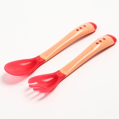 Термоложка детская, 2 шт., красно-бежевый